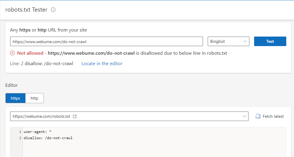 A replacement for Google's robots.txt tester tool